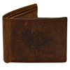Skull Vintage Leather Wallet with Skull Men's Biker Wallet, brown,