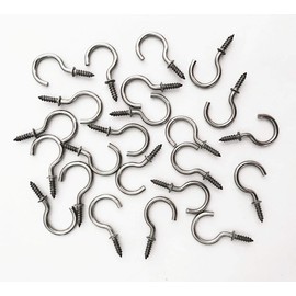 IDEALSV 304 Stainless Steel Screw Ceiling Hooks, 7/8 Inch Screw-in Light Hooks Outdoor and Indoor Use (40 PCS)