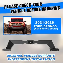 ROXX Black Front Bumper Bull Bar for 2021-2026 Ford Bronco 2 Door 4 Door Bumper Brush Grill Guard Front Protection Guard Accessories(NOT fit for Bronco Sport)