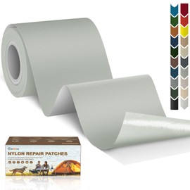 3x79 Nylon Repair Patch Nylon Repair Tape Self Adhesive Fabric Tapes Outdoor Camping Gear Fabric kit for Tent, Umbrella, Down Jackets, Sleeping Bag, Knapsack （Light Gray）