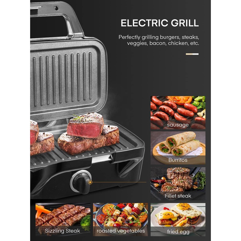 FOHERE Sandwich Maker 3 In 1 Waffle Maker With Removable