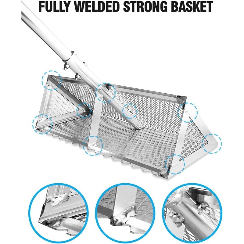 Exact Design Sand Flea Rake,16-Inches Wide Basket, 52” Long Strong