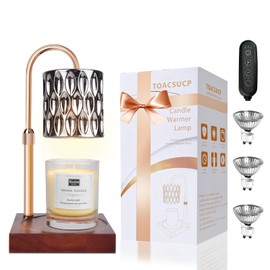 TOACSUCP Candle Warmer Lamp with 3 Bulbs, Adjustable Height Dimmable Candle Warmer with Timer, Compatible with Large Jar Candles, Candle Lamp with Charming Gift Box Ribbon for Her/Him