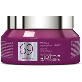 Biotop Professional 69 Pro-Active Hair Mask - Anti Frizz + Deep Conditioning Hair Mask with Almond Oil, Coconut Oil & Avocado Oil - Suitable for Wavy, Curly & Naturally Textured Hair (18.6oz)