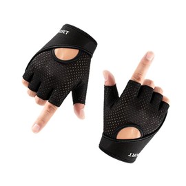 Workout Gloves for Women Men,Training Gloves with Wrist Support for Fitness Exercise Weight Lifting Gym (L, Black)