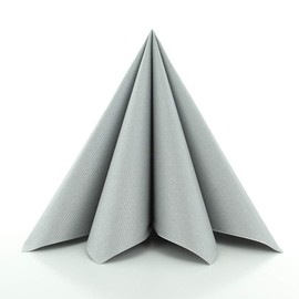 Sovie Home Linclass® Airlaid Napkin 40 x 40 cm Absorbent and Stable Ideal for Weddings and Parties Silver Pack of 12