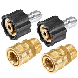 YAMATIC Pressure Washer Adapter Set Quick Connect Kit, M22 to 3/8" Quick Connectors, 5000 PSI Pressure Couplers Fittings for a Pressure Washer, Hose, and Gun (4 PCS)