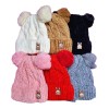 K&H Gorro Para Niñas Con Dos Pompones Conejito Afelpado Invierno