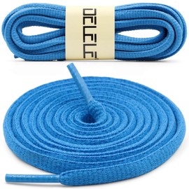 DELELE 2 Pair Oval Shoes laces Half Round 1/4" Athletic Shoelaces Shoe Strings Baby Blue-39 inch