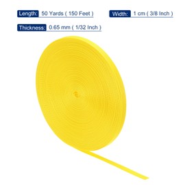 sourcing map Nylon Webbing Strap Flat 3/8 Inch 50 Yards Bright Yellow for Outdoor DIY Gear Repair, Backpack, Luggage-rack, Crafts