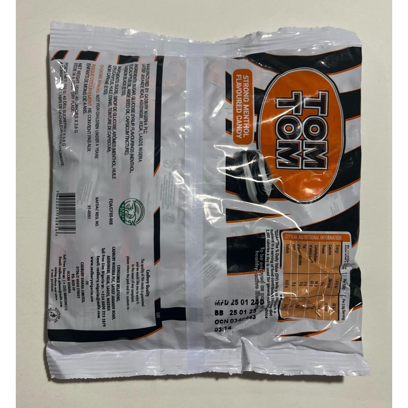 Gratiam Tom Tom Strong Menthol Flavored Nigeria Candy Pack of