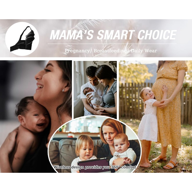 Derssity Women's Wireless Nursing Bra Comfy Sleeping Bra Soft Maternity