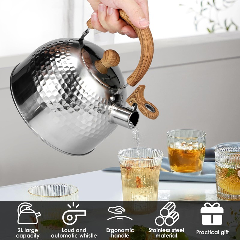 Tea Kettle, Rustproof Whistling Tea Kettle, Food Grade Stainless Steel