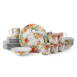 Fitz & Floyd Garden Delight 32 Piece Floral Dinnerware Set, Service for 8, Multicolored