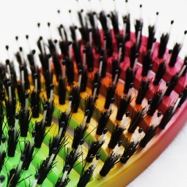 WENSIDUO Boar Bristle Hair Brush, Professional Curved Vented natural boar bristles for Women, Men, Paddle Detangling Brush for Wet Dry Curly Thick Straight Hair,Green gradient.