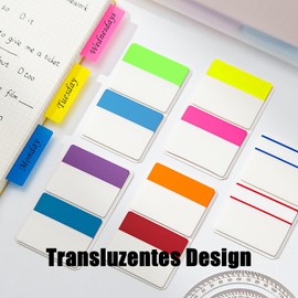 Pack of 500 Sticky Notes, 21 Sets 10 Colours Sticky Notes Index Tabs Sticky Notes, Writeable and Repositionable File Tabs Flags Page Marker Page Marker Set (500)