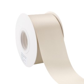 DINDOSAL Champagne Ribbon 2 Inch Double Faced Satin Ribbon Thick Nude Champagne Silk Ribbon for Wedding Decor, Gift Wrapping, Party Favor, Flower Arrangement, Craft Supplies, Bows - 25 Yards
