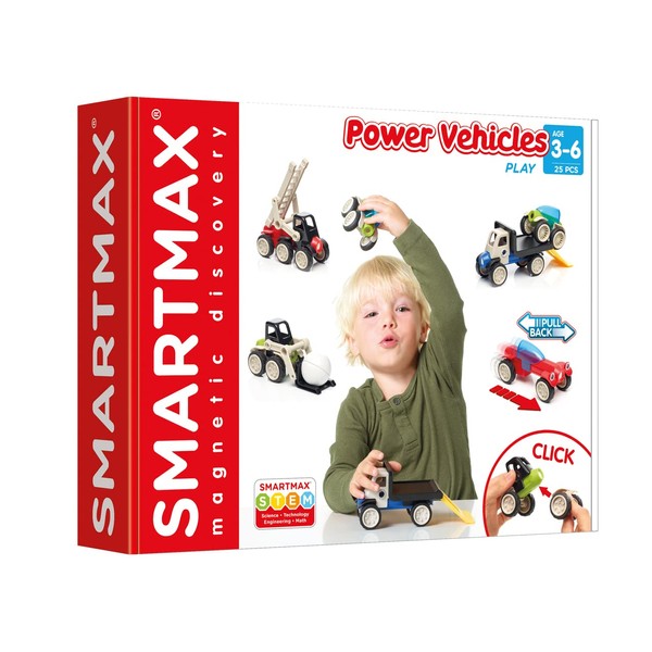 SMARTMAX - Power Vehicles, Magnetic Discovery Play Set, 25 pieces, 3+ Years