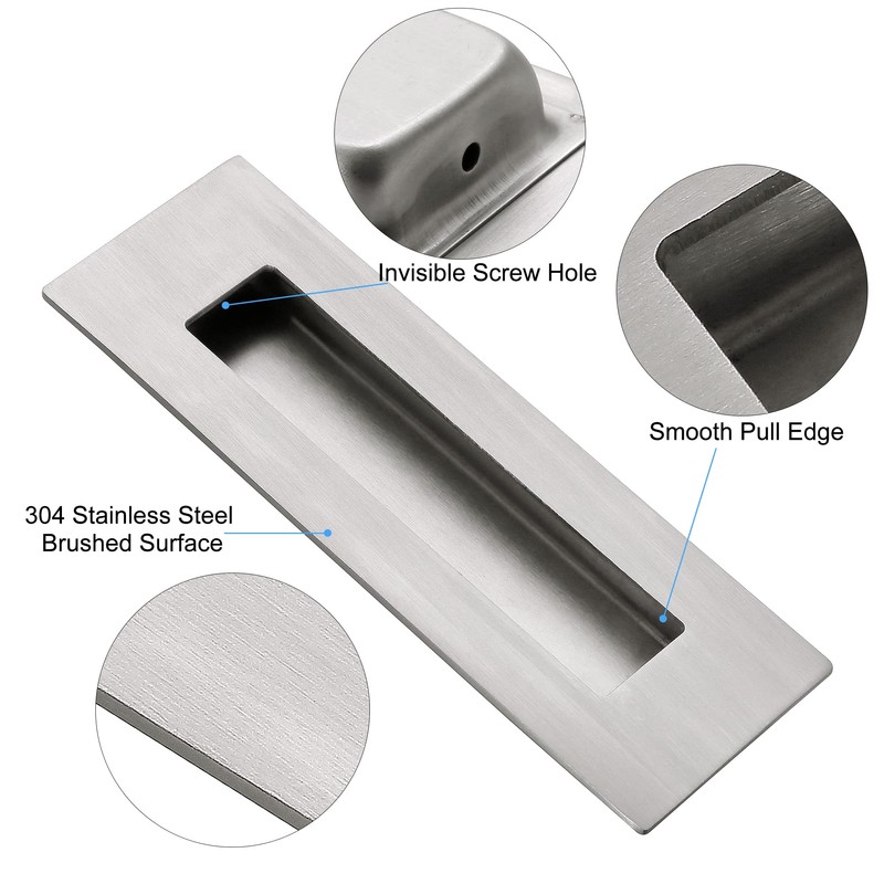 Malimali 6 Inch Recessed Finger Flush Pulls for Pocket Door
