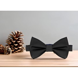 KissTies Boys' Bow Tie Black Satin Bowtie For Kids Boys Bows + Gift Box