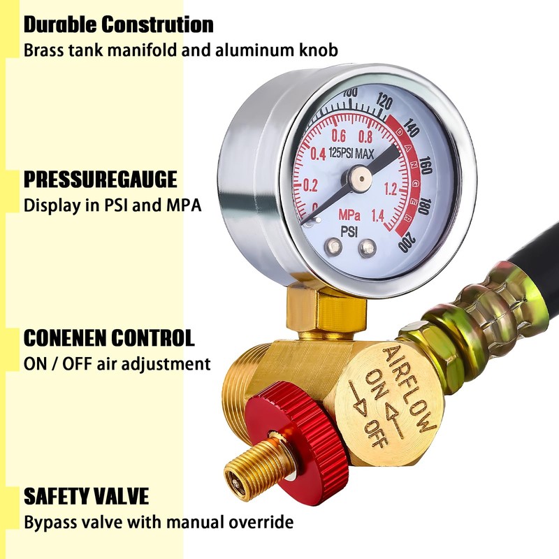 Peryiter 4 Pcs Air Compressor Pressure Switch Control Valve 90-125psi