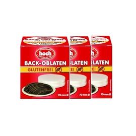 Hoch Round baking wafer paper, 7 cm, 50 g per pack, pack of 3, gluten free, vegan, wafer paper for baking macaroons and gingerbread