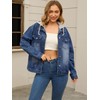 CIMUK Women's Plus Size Denim Jackets with Hood Distressed Long