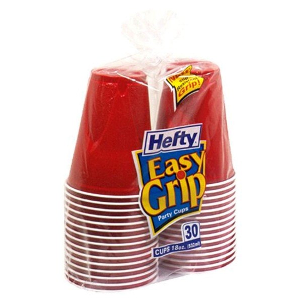Hefty Easy Grip 18 Ounce Cups (Red), Case Pack, Twelve - 30 Count Packs (360 Cups)