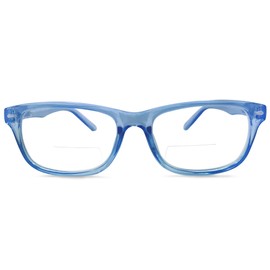 New York Bifocal Reading Glasses Set (Clear Light Blue, 1.75)