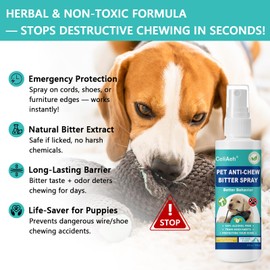 CeliAeh Bitter Apple Spray for Dogs 118 ML - Stop Chewing & Licking, Puppy Training Aid, No Chew Deterrent for Furniture, Shoes, Wounds - Safe Formula for Indoor & Outdoor Use