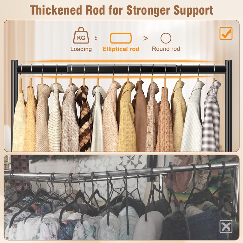 EAGMAK Heavy Duty Clothes Rack Load 420 LBS, Rolling Garment