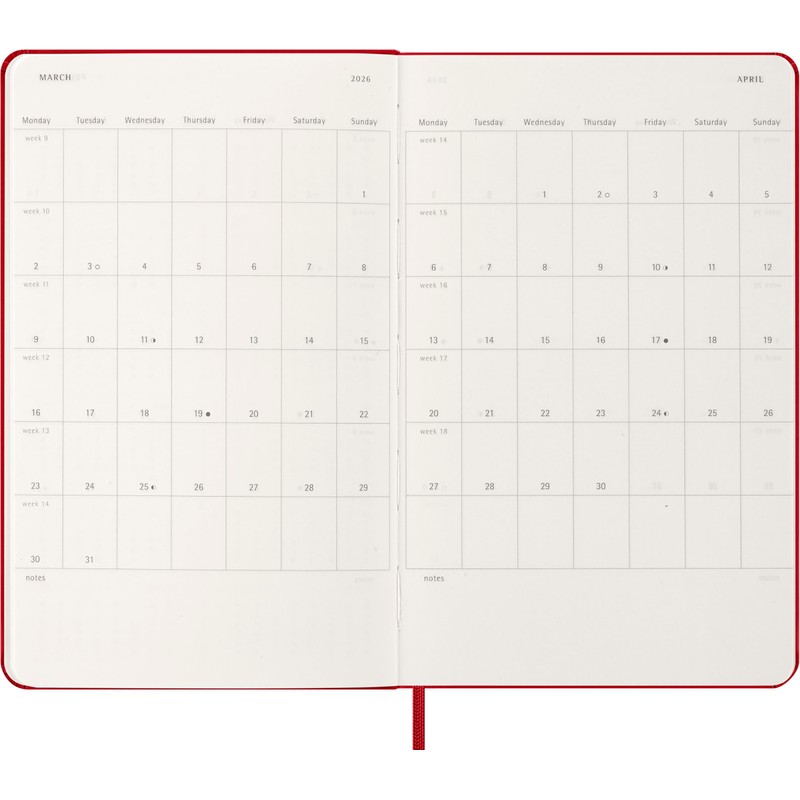 Moleskine Classic 12 Month 2026 Daily Planner, Hard Cover, Large