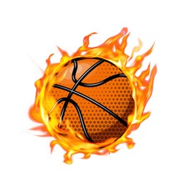 Basketball Stickers Self-Adhesive Sports Ball Sticker Flame Basketball Theme Party Decor Envelope Gift Bag Seal for Sports Party Supplies, Basketball Team Gift, Birthday Parties 5"