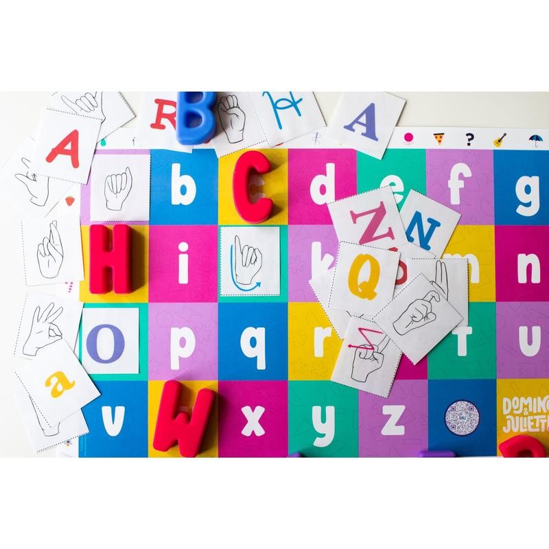 DOMINO &AMP; JULIETTE Uppercase & Lowercase Alphabet Double-Sided Placemat For