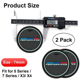 Ruayia Cup Holder Car Coaster 74 mm, Car Drink Holder Insert Non-Slip Universal Coaster Non-Slip - L