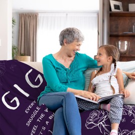 AJIIUSV Gigi Gifts for Grandma Blanket 50" x 60", Gifts for Gigi Birthday Mothers Day Christmas Mothers Day from Grandkids