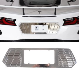 car-attention For Corvette C8 Stingray Billet License Plate Frame Cover Auminum Alloy 2020-23