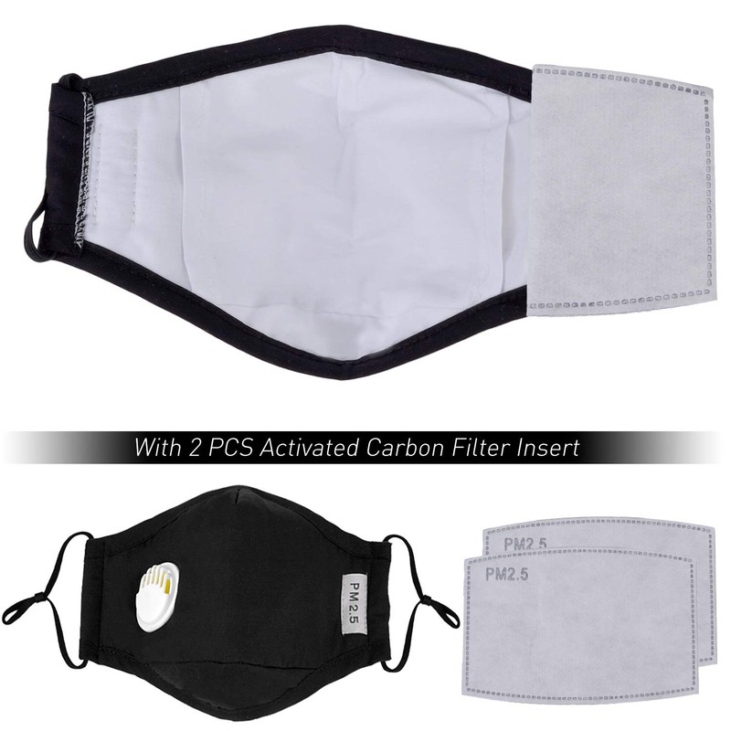 Packool 3PCS Mouth Masks Activated Carbon PM2.5 Dust Proof Half