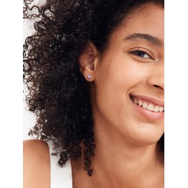 ChicSilver June Birthstone Earrings 925 Sterling Silver Round Cut Alexandrite Tiny Crystal Stud Earrings for Women Sensitive Ears