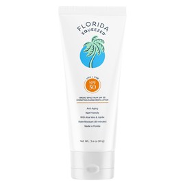 Florida Squeezed Florida Squeezed SPF 50 Hydrating Sunscreen Lotion | 3.4 oz | Ultra-Hydrating, Non-Greasy Face and Body Lotion. Hawaii 104 Reef Act Compliant (Octinoxate & Oxybenzone Free)