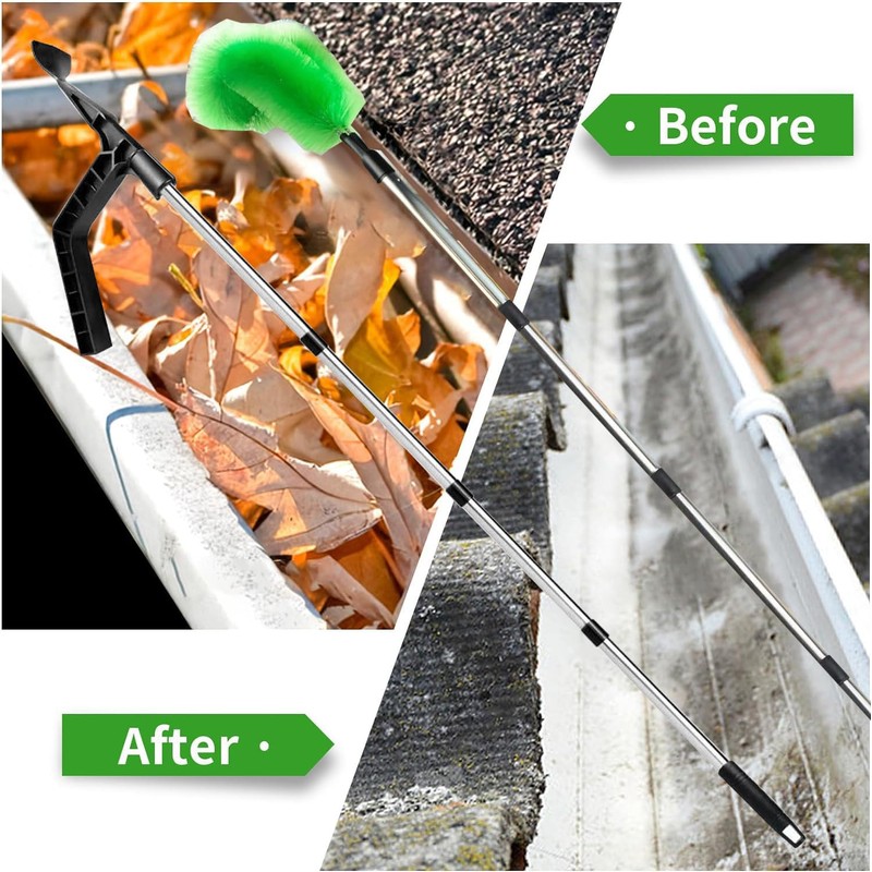Gutter Cleaning Tools， 10.5 feet Adjustable Length Gutter Cleaning Tools
