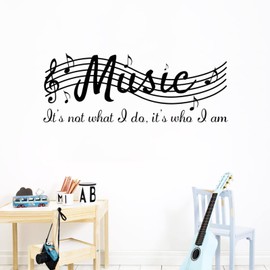 Music Notes Wall Stickers Decals Removable Notation Band Wall Decals Vinyl Mural Wallpaper DIY Home Decor for Classroom Kids Music Studio Decoration