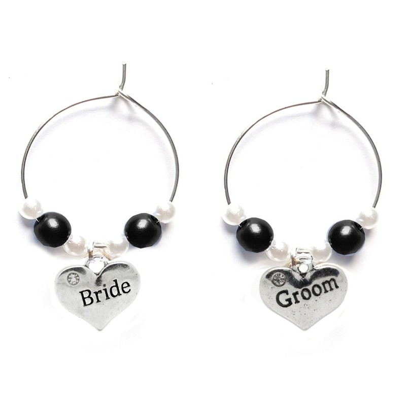 Gregory Crafts & Gifts Bride and Groom Wedding Wine Charms.
