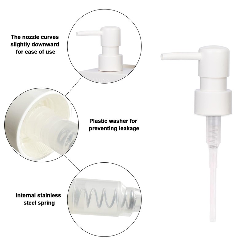 2pcs Soap Dispenser Pump Head，Standard Soap Dispenser Replacement Pump Head-White