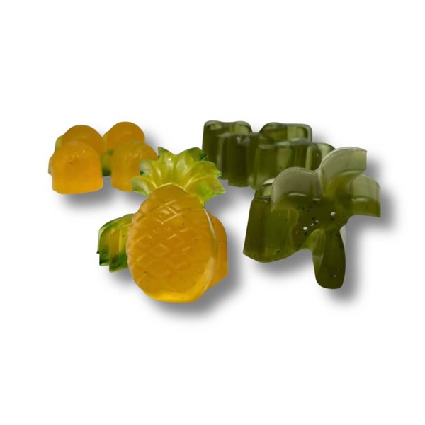 Set of 4 Mini Pineapple and Palm Tree Glycerin Soap