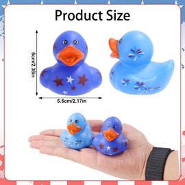 12pcs Patriotic Rubber Ducks, American Duckie, 4th of July Party Supplies Cute Summer Red White Blue Independent Gift Pool Floats for Pool Party Independent Celebration Decoration