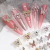 Butterfly Nail Charms Shiny Alloy Butterfly Nail Art Charms for