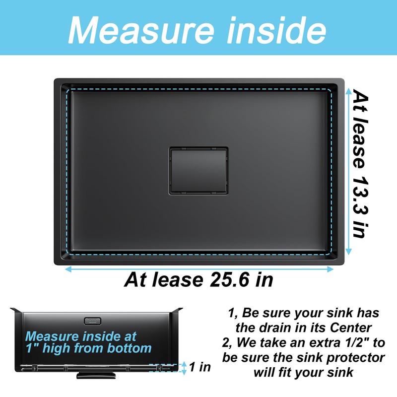 Sink Protector for Kitchen Sink,Large Sink Rack,25.1"X 12.8",Stainless Steel Sink
