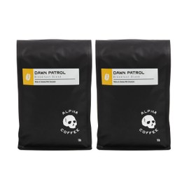 Alpha Coffee - Dawn Patrol - 16 oz. Premium Gourmet Breakfast Blend Coffee | Veteran Owned - Specialty Small Batch Roasted Coffee | 100% Arabica Beans (Medium-Light Roast) ((Pack of 2) Dawn Patrol Whole Bean)