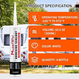 Self-Leveling RV Roof Sealant - 4 Pack Waterproof Silicone
